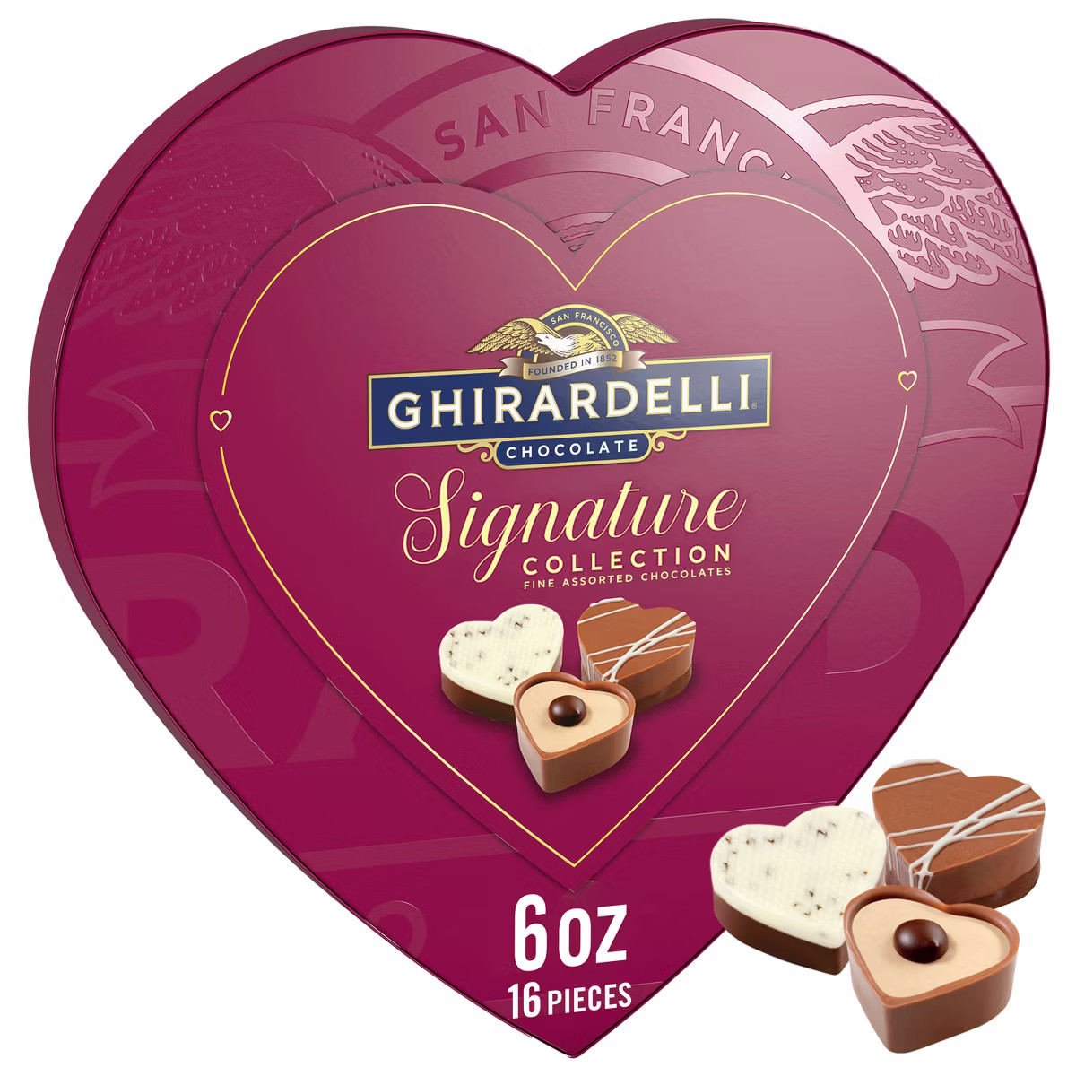 Ghirardelli Valentine's Signature Collection Fine Assorted Chocolates Heart Shaped Box Gift - 6oz | Target