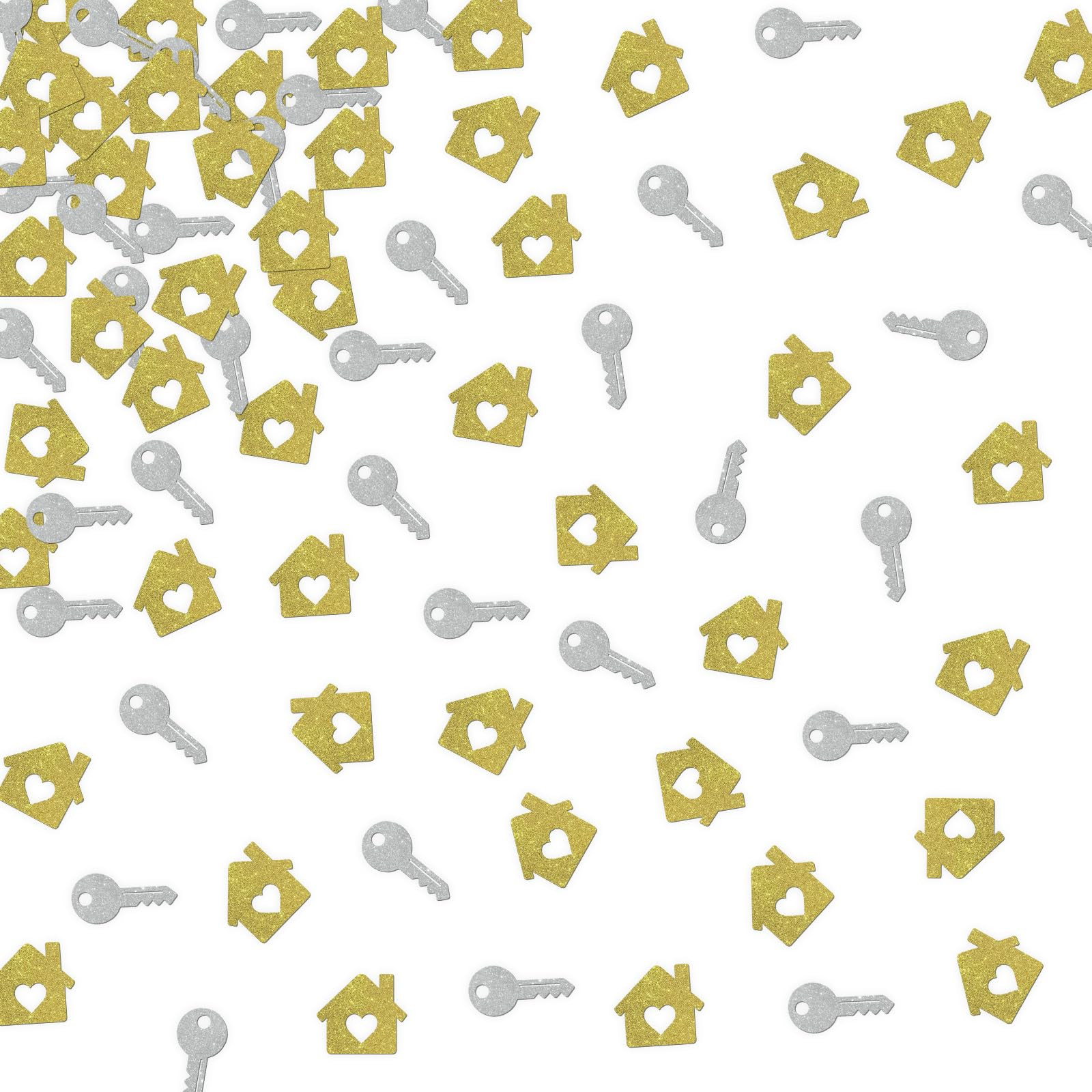huanQ 120pcs New Home Confetti - House and Key Shaped Paper Diecut for Table Decorating - House W... | Amazon (US)