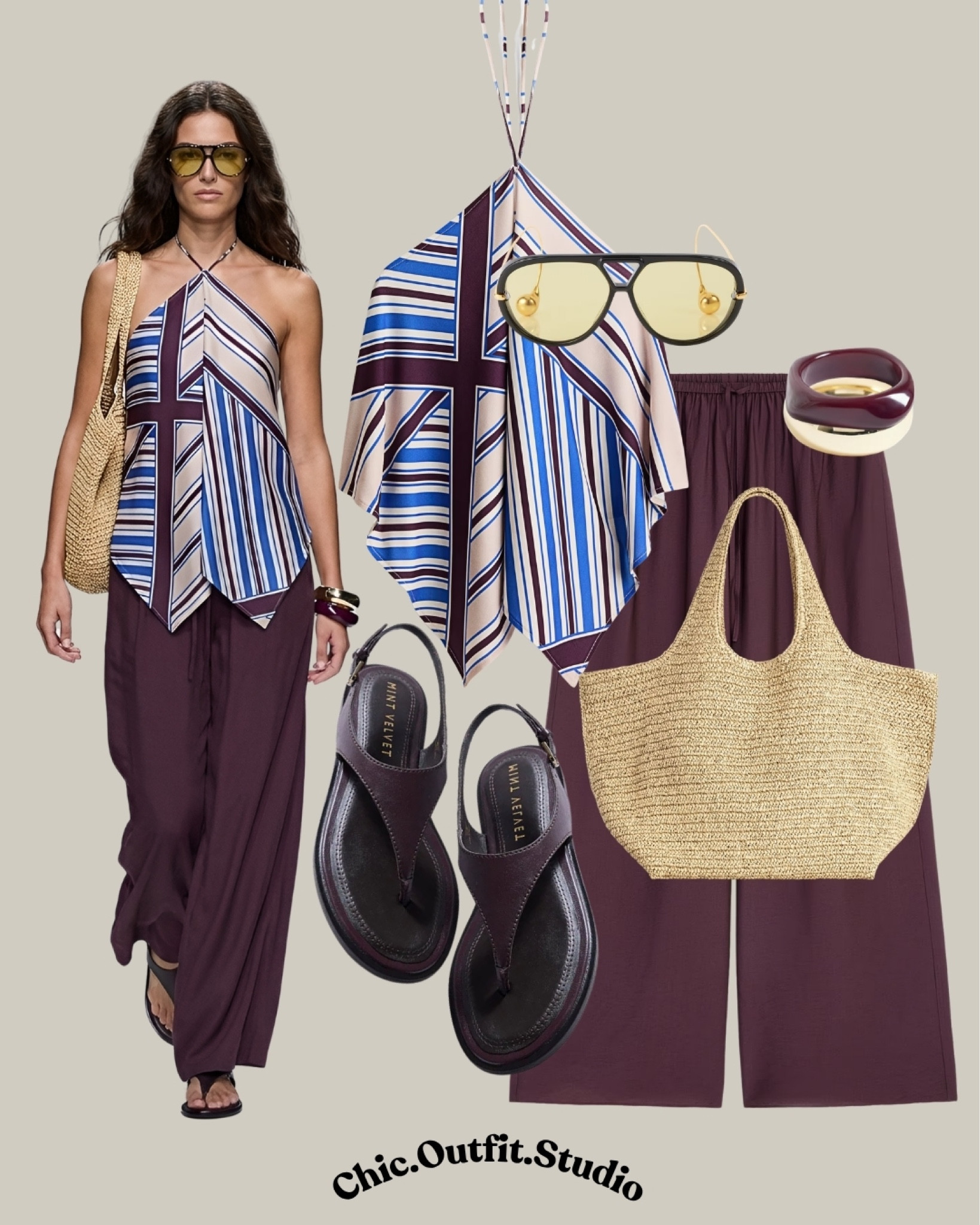 Striped Halter Top & Burgundy Trousers
💫A statement striped halter top paired with flowing burgundy trousers creates a bold yet elegant summer evening outfit. The rich burgundy tones combined with soft blue and white stripes give this look a sophisticated Mediterranean feel while still looking relaxed and effortless.
💫Perfect for sunset dinners, vacation nights, rooftop cocktails, or stylish summer events.
💫Tags: striped halter top outfit, burgundy trousers outfit women, elegant summer evening outfit, european vacation style, chic holiday outfit women, summer dinner outfit, resort chic outfit, elevated summer fashion, effortless elegant style, vacation night outfit, burgundy summer outfit women


#LTKsummer #LTKbag #LTKshoes