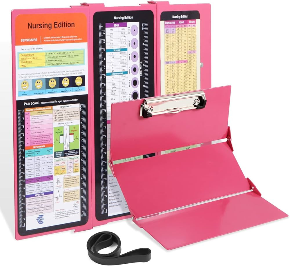 Nursing Clipboard with Nursing and Medical Edition Cheat Sheets 3 Layers Foldable Nurse Clip Boar... | Amazon (US)