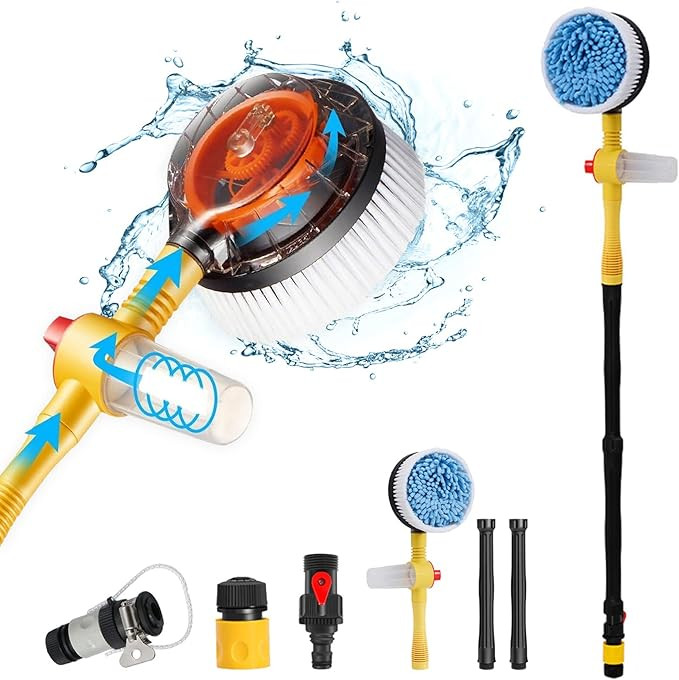 Amazon.com: Practisol Car Wash Brush with Hose Attachment, 360 Spin Car Wash Brush with Soap Disp... | Amazon (US)