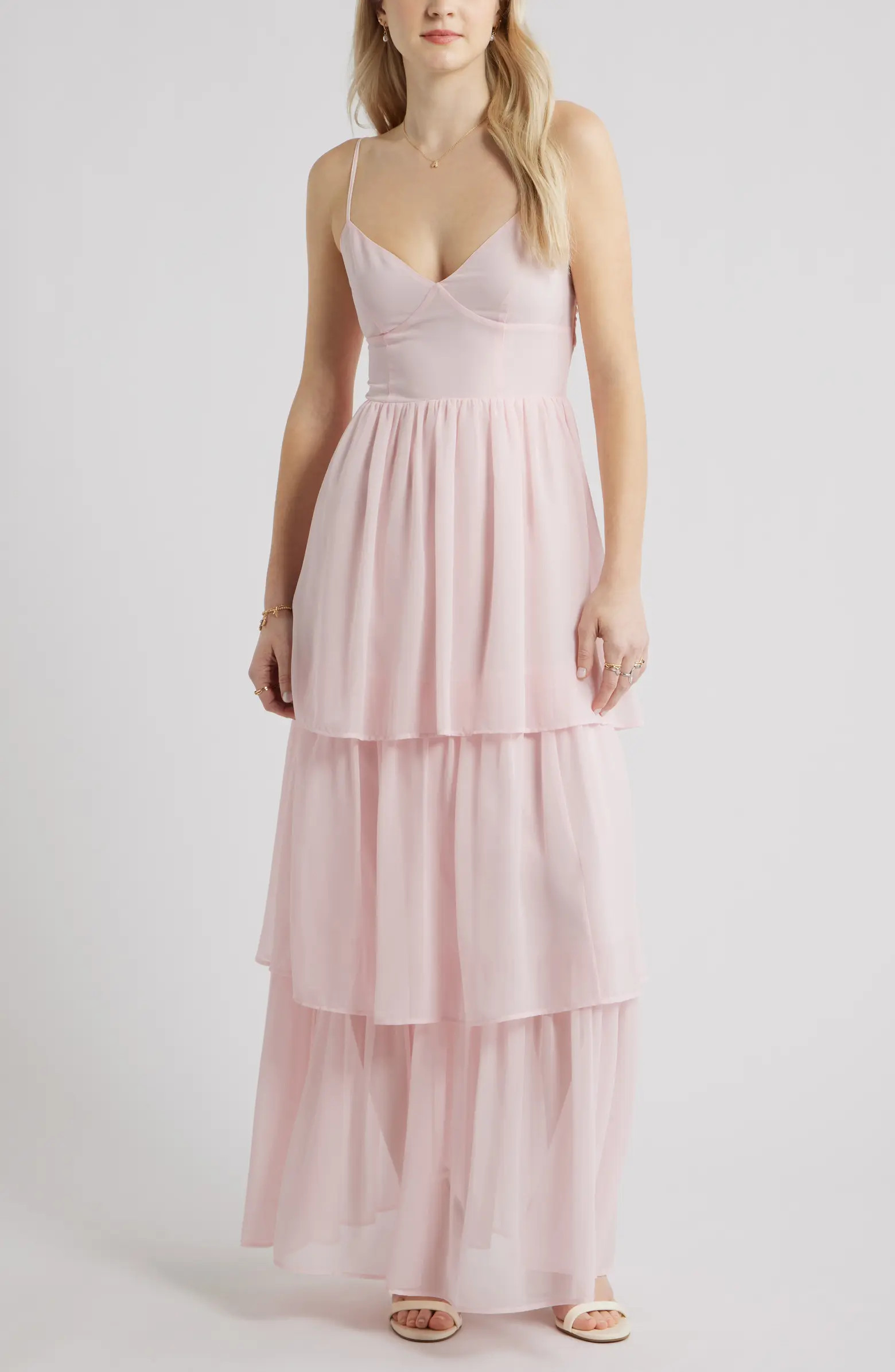 Tiered Chiffon Maxi Cocktail Dress | Nordstrom