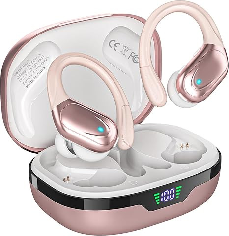 Wireless Earbuds, Sports Bluetooth Headphones, 80Hrs Playtime Ear Buds with LED Power Display, No... | Amazon (US)