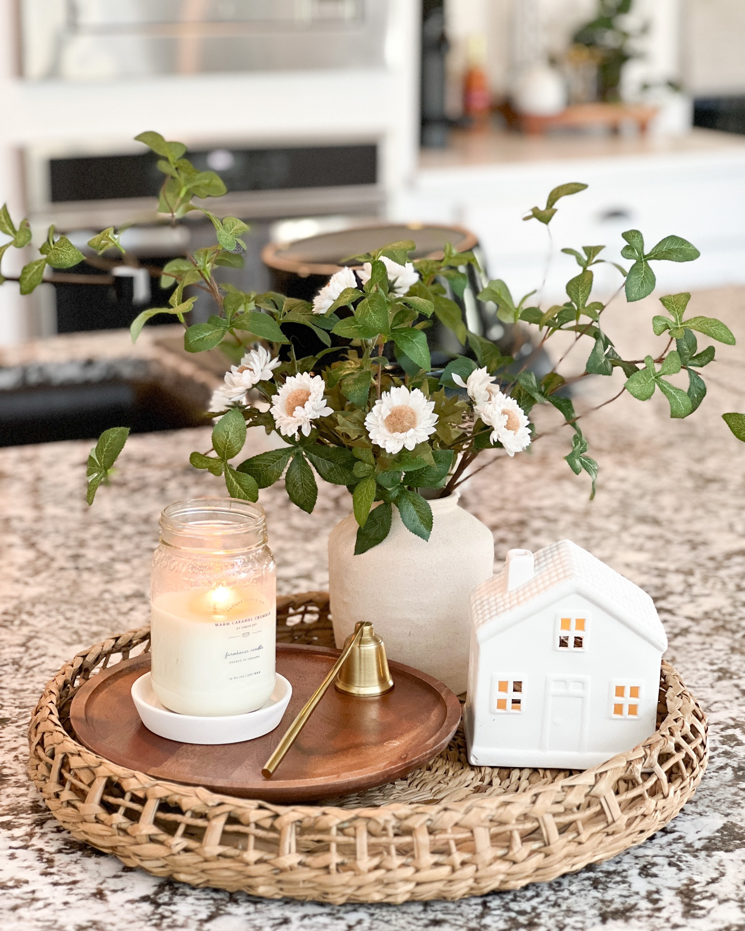 Kitchen Island centerpiece, Antique Candle Co. candles, Summer florals, Target faux greenery. 

#LTKhome #LTKFind #LTKxNSale