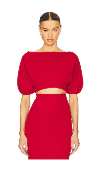 Helsa Luella Short Sleeve Sweater in Red. - size XL | Revolve Clothing (Global)