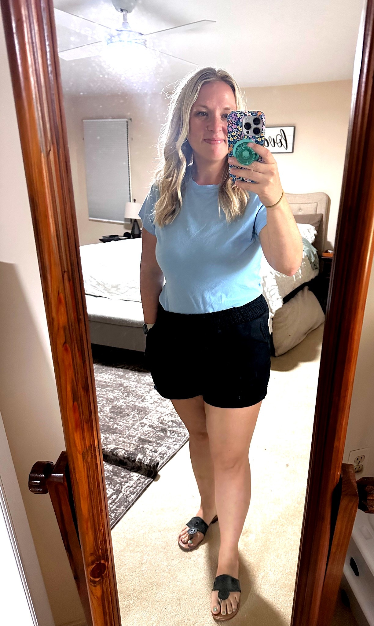 Comfy yet somewhere dressy is where I like to be. They aren’t the exact shorts linked because they are several years old but the same brand and I LOVE them 