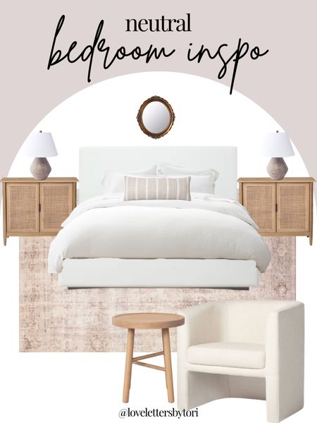 Bedroom, neutral bedroom, white upholstered bed, platform bed, Target furniture, wayfair bed, loloi rug

#LTKstyletip #LTKhome