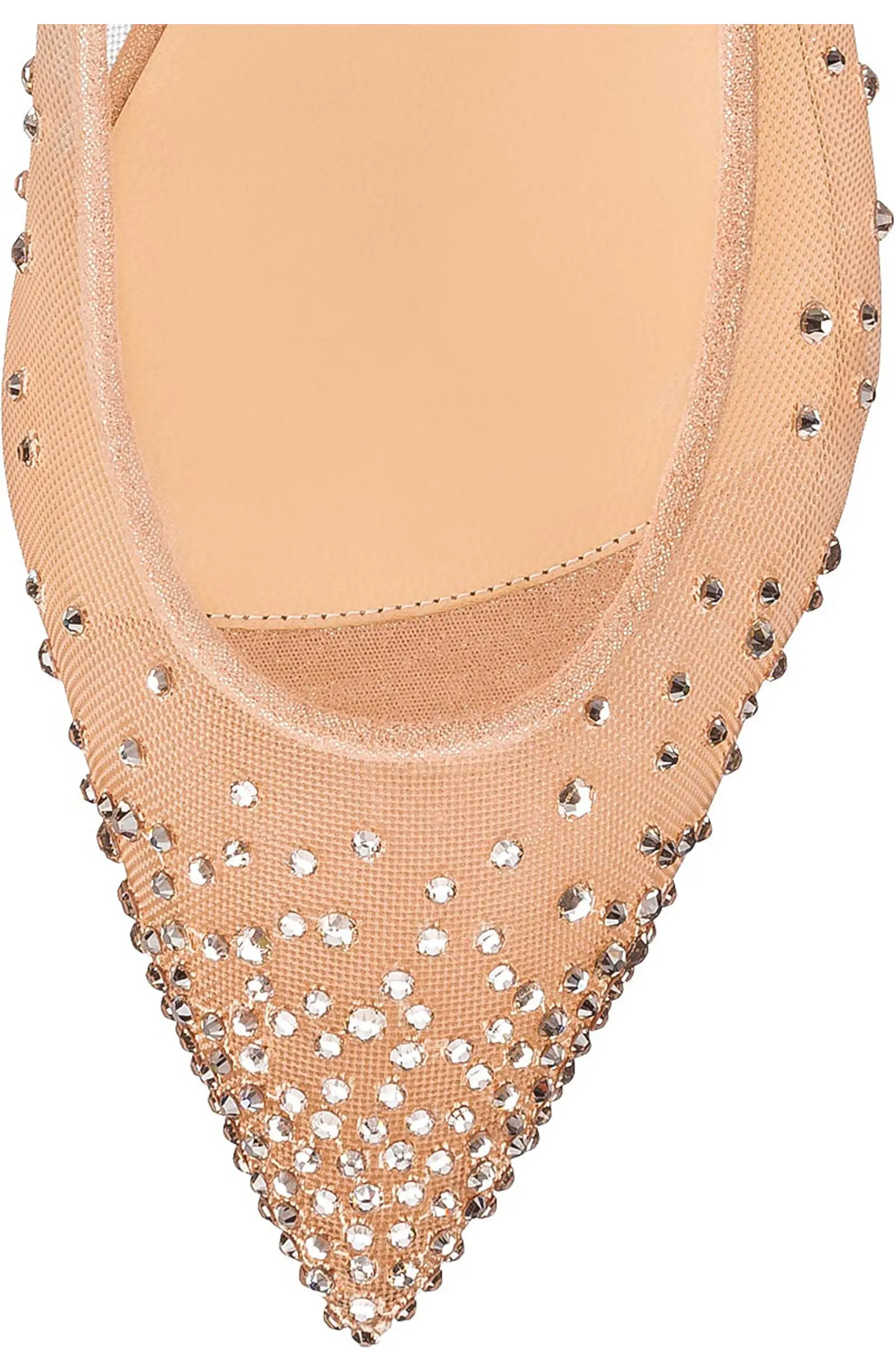 Follies Crystal Embellished Mesh Pointed Toe Flat (Women) | Nordstrom