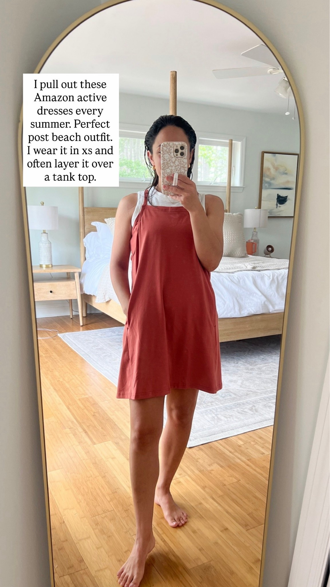 A few festive summer outfits to kick off the unofficial start of summer next weekend! 

Outfit sizing

Active dress (Amazon): xs in rust 
Tank top (LOFT): petite xxs