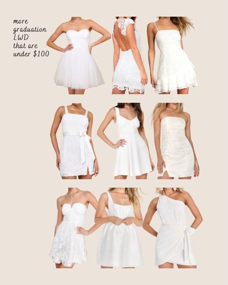 More little white mini dresses for graduation, all under $100. LWD 

#LTKfindsunder100 #LTKU #LTKSeasonal