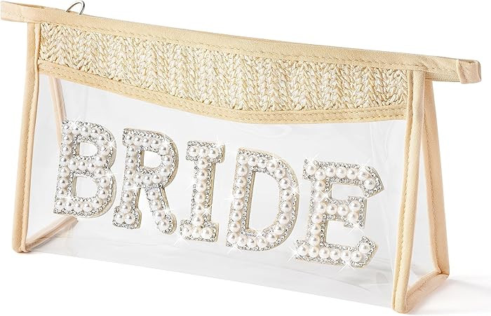 Boho Patch BRIDE Makeup Bag Clear Cosmetic Bag Zipper Travel Toiletry Bag Transparent Waterproof ... | Amazon (US)