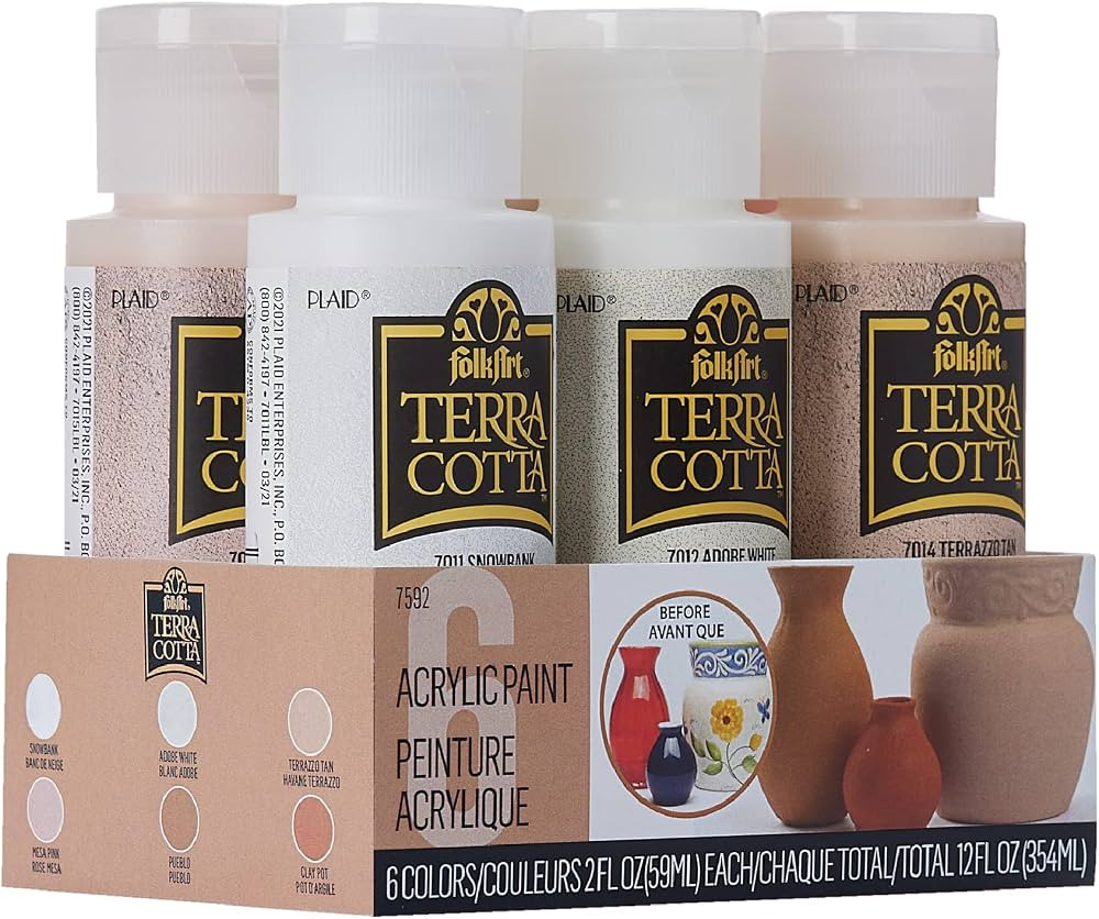 Amazon.com: FolkArt Terra Cotta Acrylic Paint Set, Essentials 6 Piece DIY Terra Cotta Acrylic Pai... | Amazon (US)