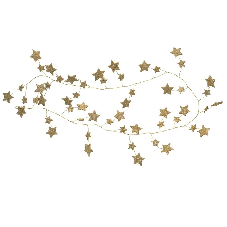 Glitter Star Garland, Gold, 6', by My Texas House | Walmart (US)