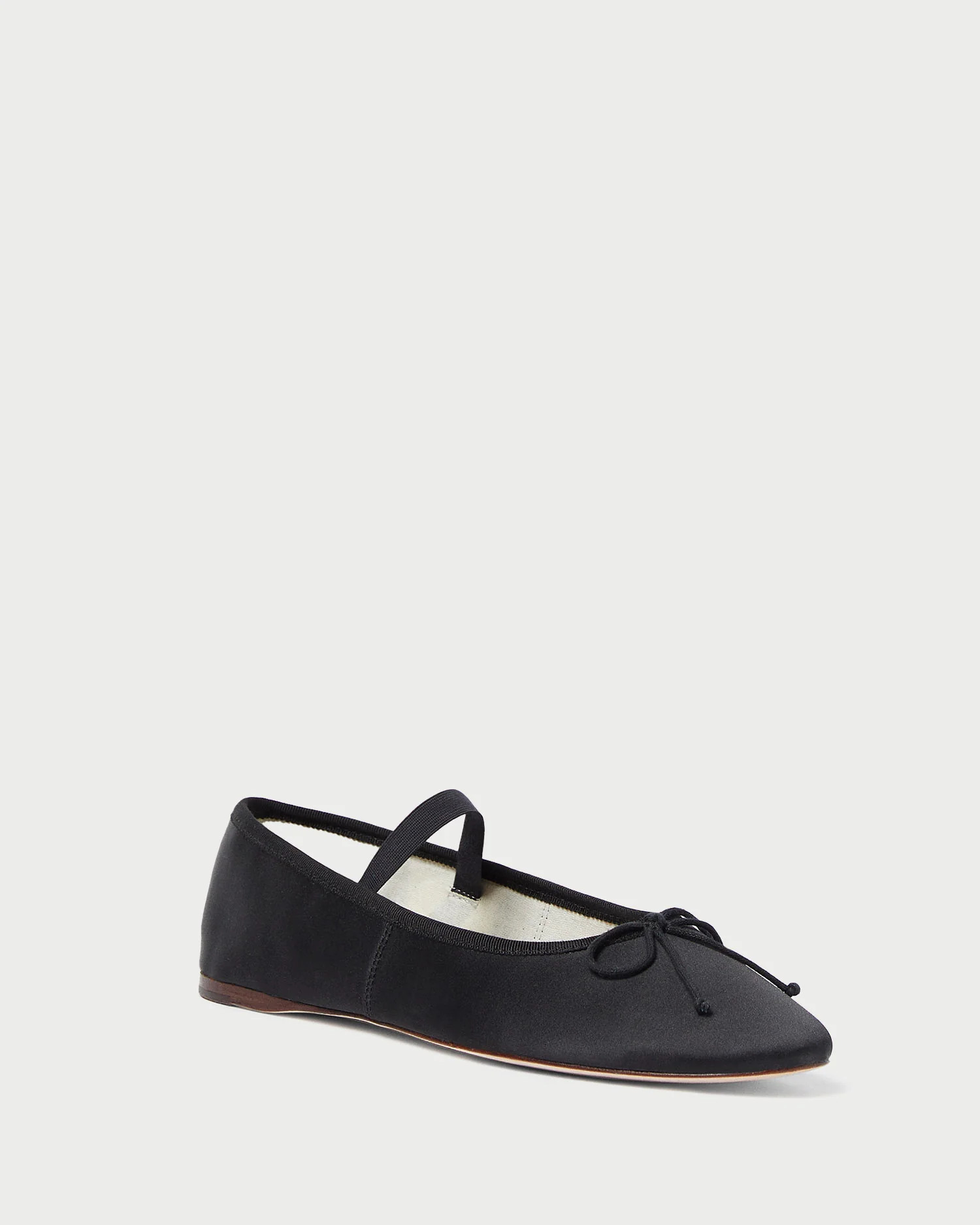 Leonie Black Satin Ballet Flat | Loeffler Randall
