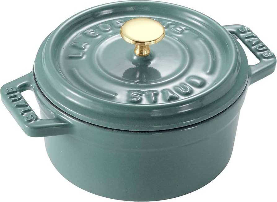 Staub Z1025-988 Pico Cocotte Round Eucalyptus, 5.5 inches (14 cm), Small, Double Handed, Cast Ena... | Amazon (US)