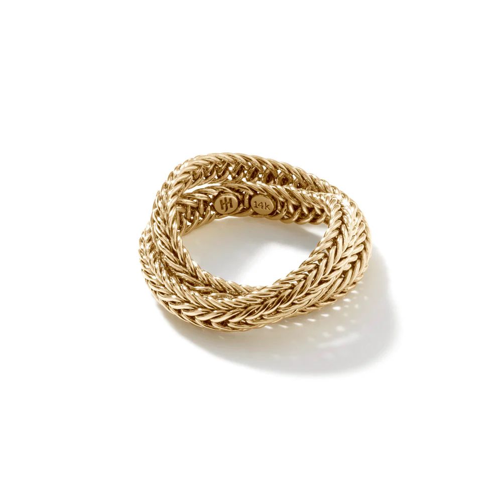 Kami Chain Crossover Ring, Gold, 4.5MM|RGG900825 | John Hardy