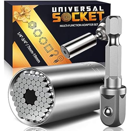 Universal Socket Tools Gifts for Men Dad - Socket Grip Tool Sets with Power Drill Adapter, Unique... | Amazon (US)