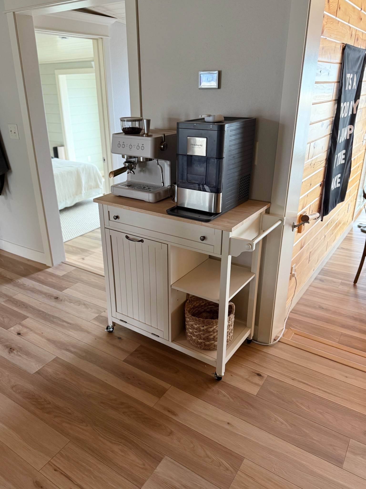 Found the cutest little cart for our coffee/nugget ice. Also has a pull out trash can!

#LTKHome #LTKSaleAlert