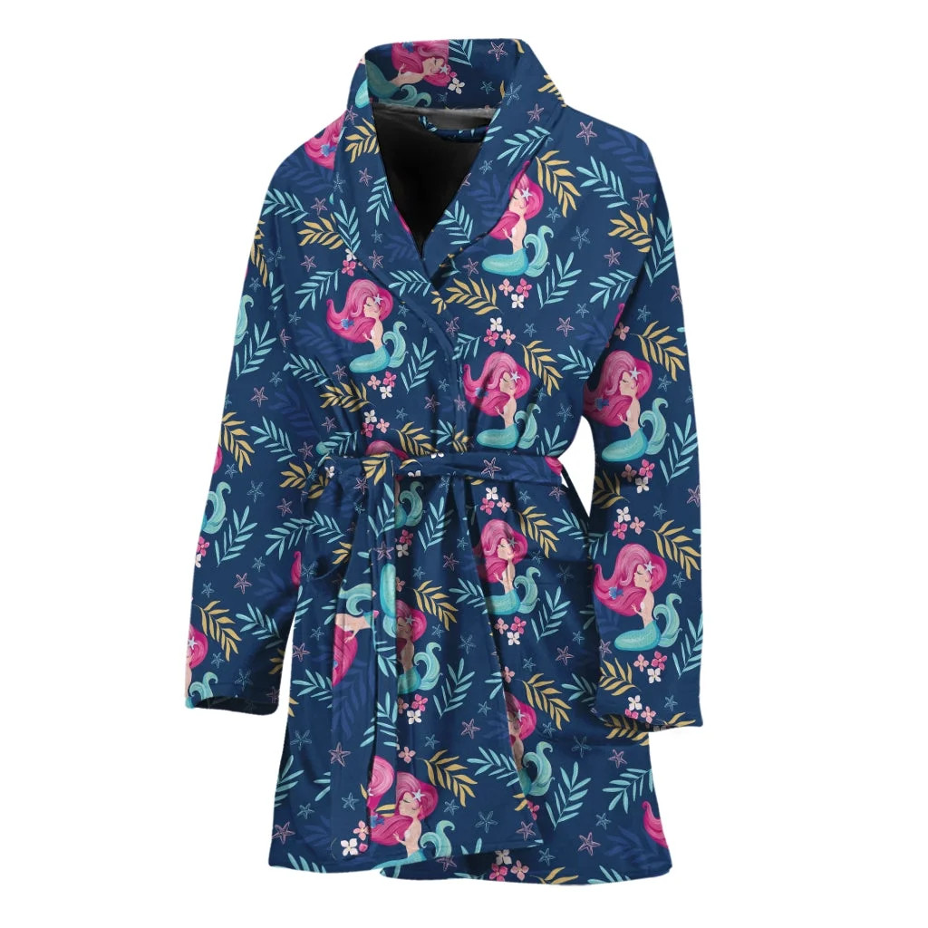 Little Cute Mermaid Pattern Women Bathrobe One Size Univeral Fits Fashion Lightweight Plush Fleec... | Walmart (US)