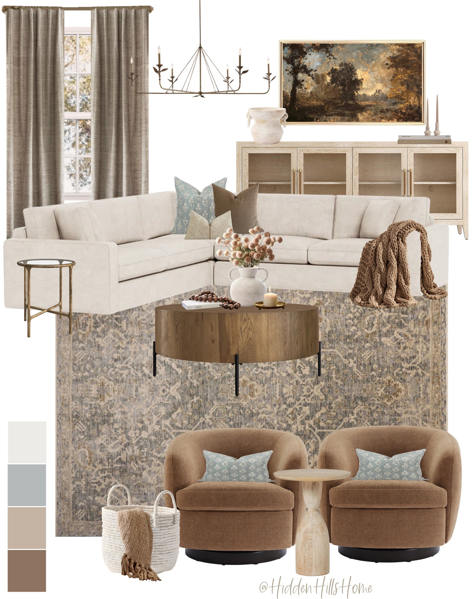 Cozy living room decor ideas! Living room design, sectional sofa, home decor, living room inspiration, accent chairs, living room rug, media cabinet, console table 


#LTKSeasonal #LTKSaleAlert #LTKHome