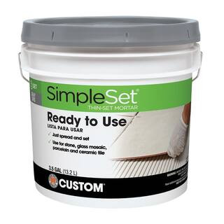 SimpleSet 3 1/2 Gal. Gray Premixed Thinset Mortar | The Home Depot