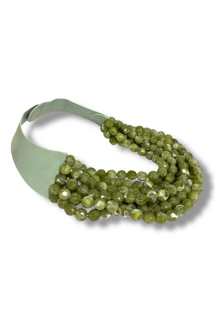 Carla Olive Faceted Bead Statement Necklace | The Willow Tree