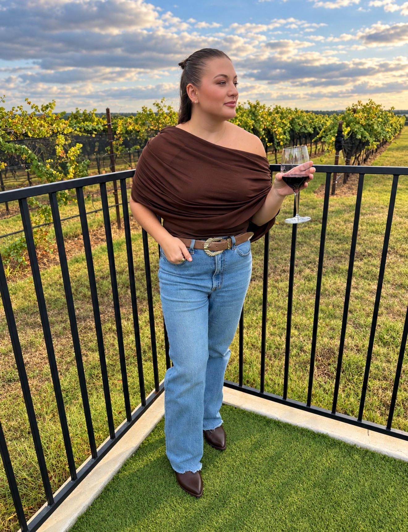 Just a girl, a glass of red, and somewhere I’d happily stay awhile.

#LTKdayinmylife #LTKootd
