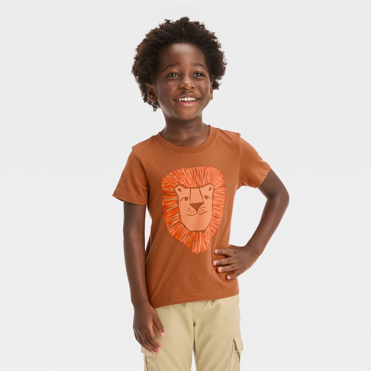 Toddler Boys' Lion Short Sleeve Graphic T-Shirt - Cat & Jack™ Orange | Target