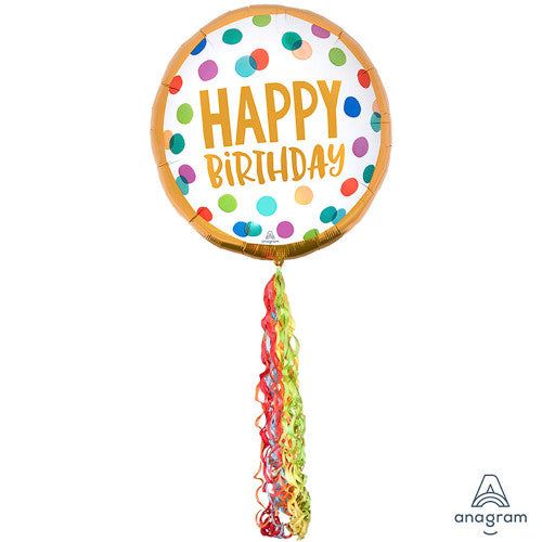 70 inch Happy Dots Airwalkers Foil Mylar Balloon - Party Supplies Decorations - Walmart.com | Walmart (US)