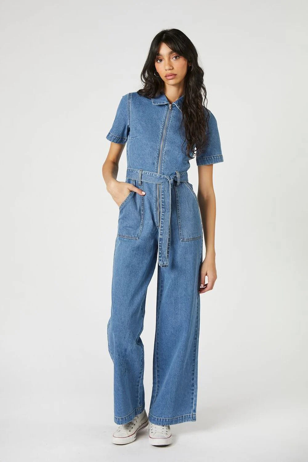 Tie-Waist Wide-Leg Jumpsuit | Forever 21 (US)