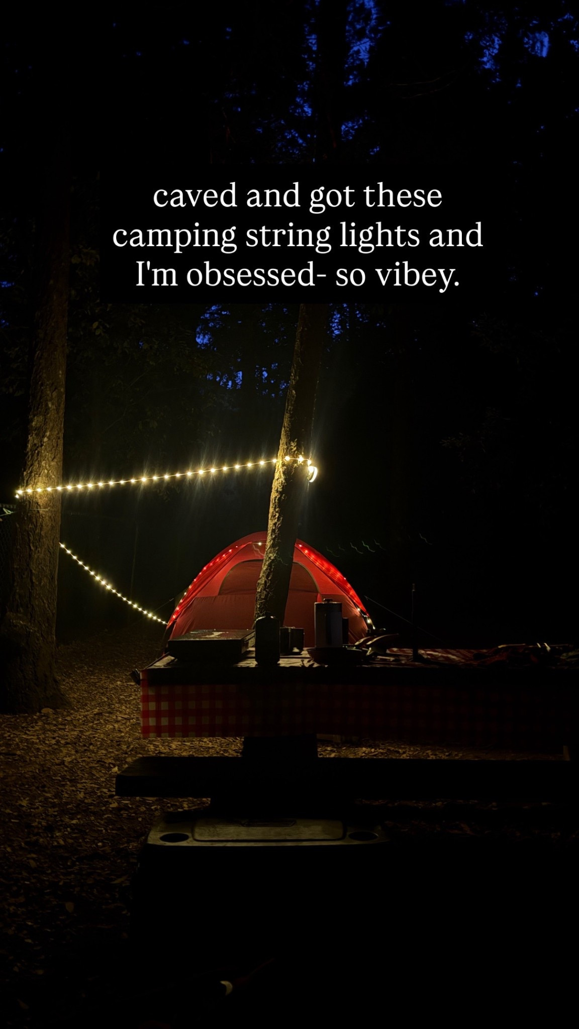 Camping string lights from Amazon - so vibey #camping #stringlights #amazon #tent #outdoors #vibe 

#LTKTravel #LTKSeasonal #LTKFindsUnder50