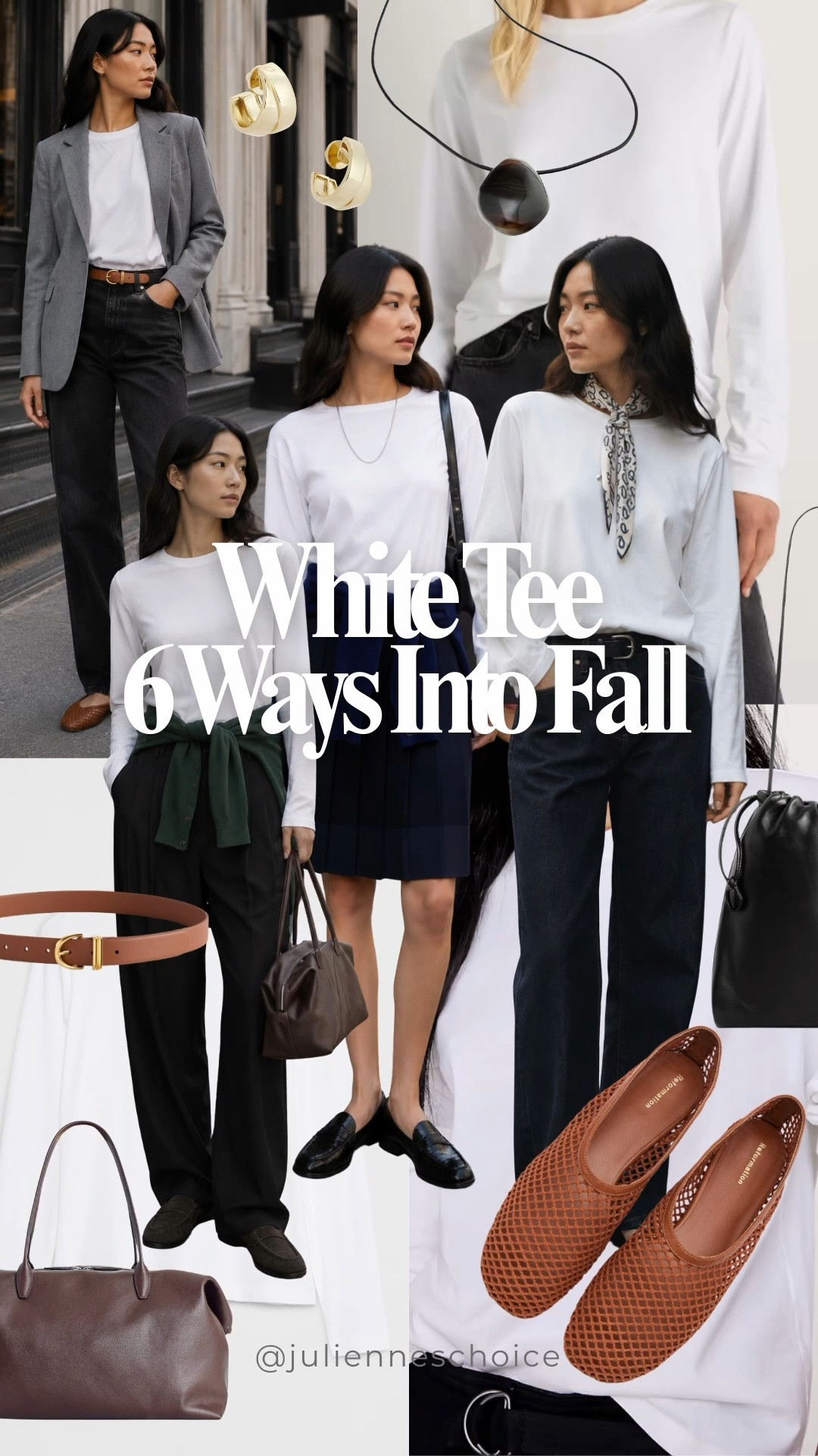 One white long sleeve tee, styled 6 ways 🤍

An easy wardrobe basic to take from late summer into early fall-paired with Bermuda shorts, denim, skirts and tailored pants, then finished with simple layers.✨julienneschoice

#WhiteTeeOutfits
#EarlyFallStyle #Outfitldeas
#EarlyFallStyle #TransitionalStyle
#Outfitldeas #EverydayStyle

#LTKootd #LTKSeasonal