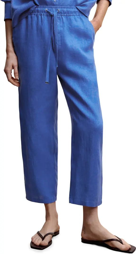 Tie Waist Linen Crop Pants | Nordstrom