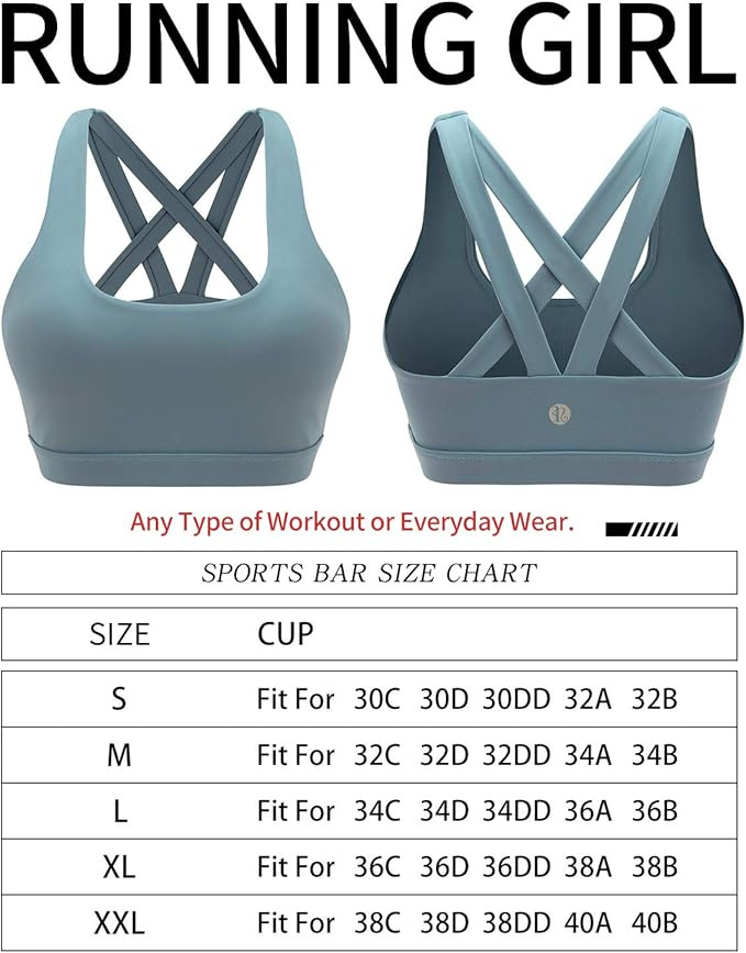 RUNNING GIRL Sports Bra for Women, Criss-Cross Back Padded Strappy Sports Bras Medium Support Yog... | Amazon (US)