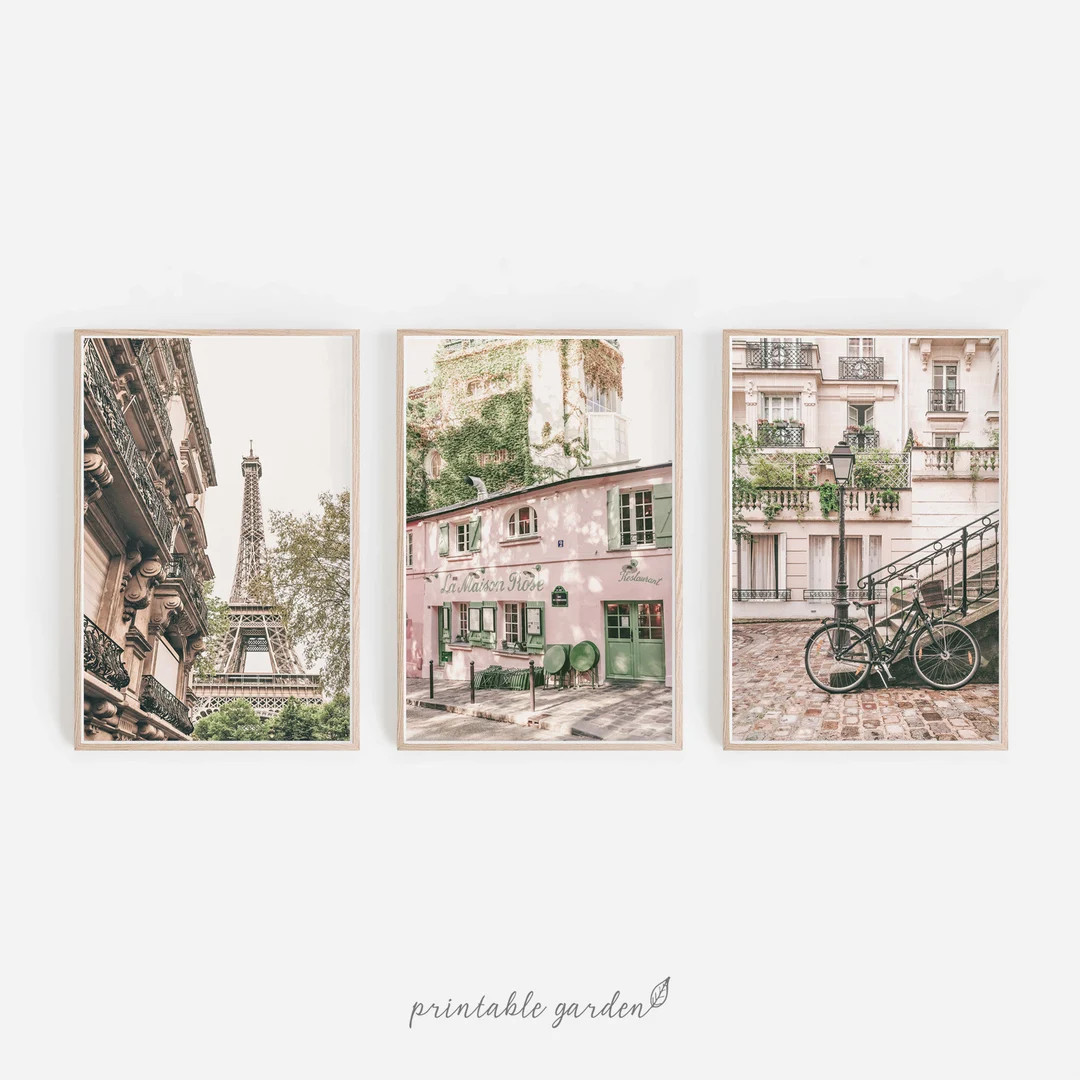 Paris Prints Wall Art, Paris France Set of 3 Prints, Paris Travel Gallery, Paris City Photo Set, ... | Etsy (US)