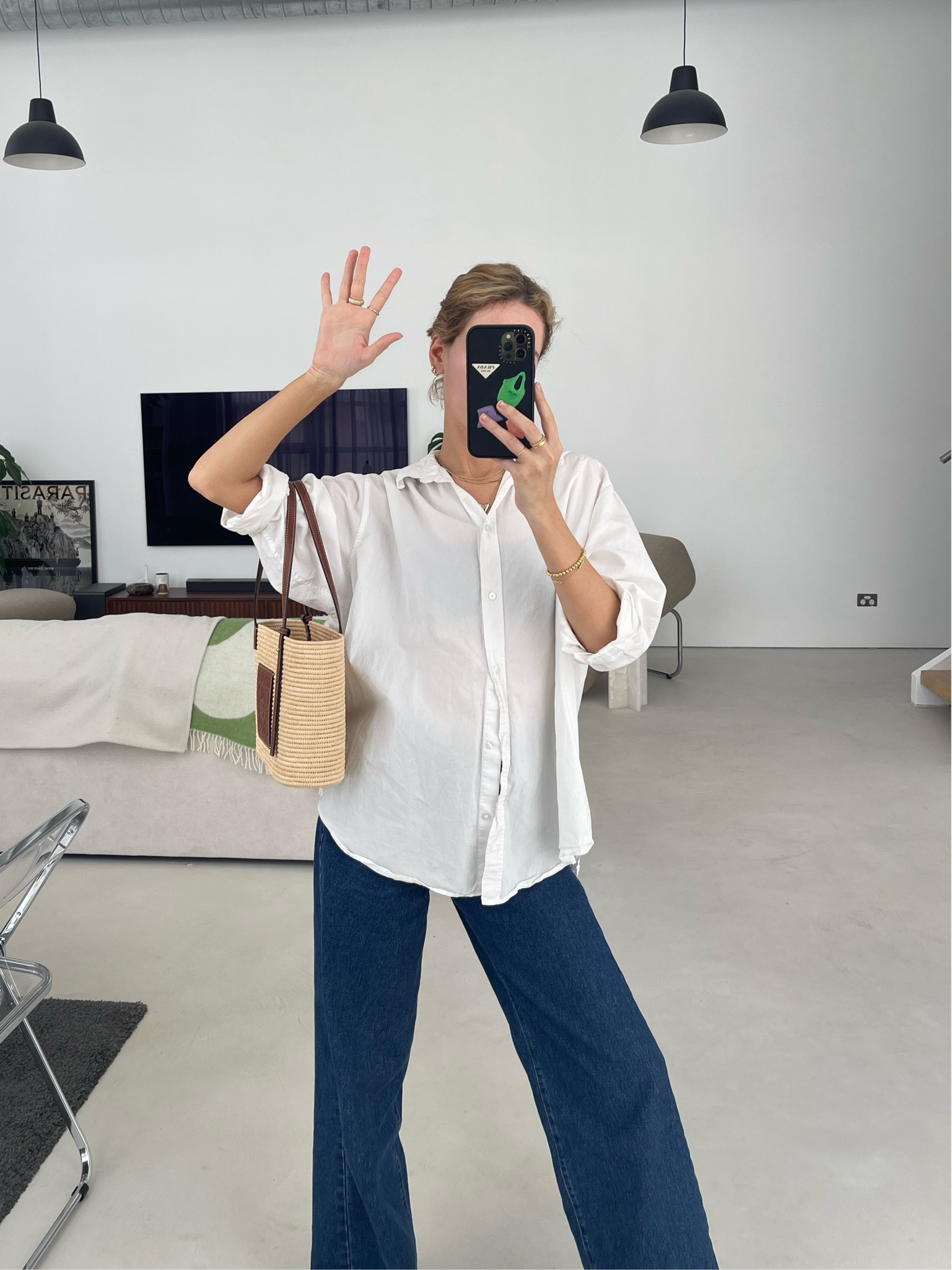 the perfect chill saturday fit 

white shirt, blue jeans, basket bag, spring weather, minimal fit, simple outfit 

#LTKSeasonal #LTKaustralia #LTKbrasil