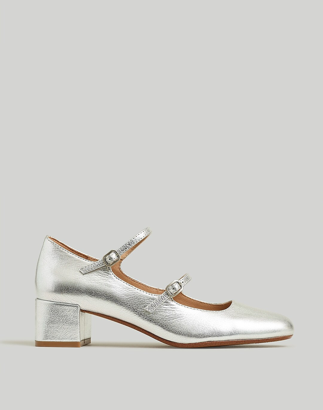 The Nettie Heeled Mary Jane in Metallic Leather | Madewell