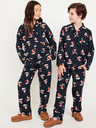 Gender-Neutral Printed Button-Front Pajama Set for Kids | Old Navy (US)