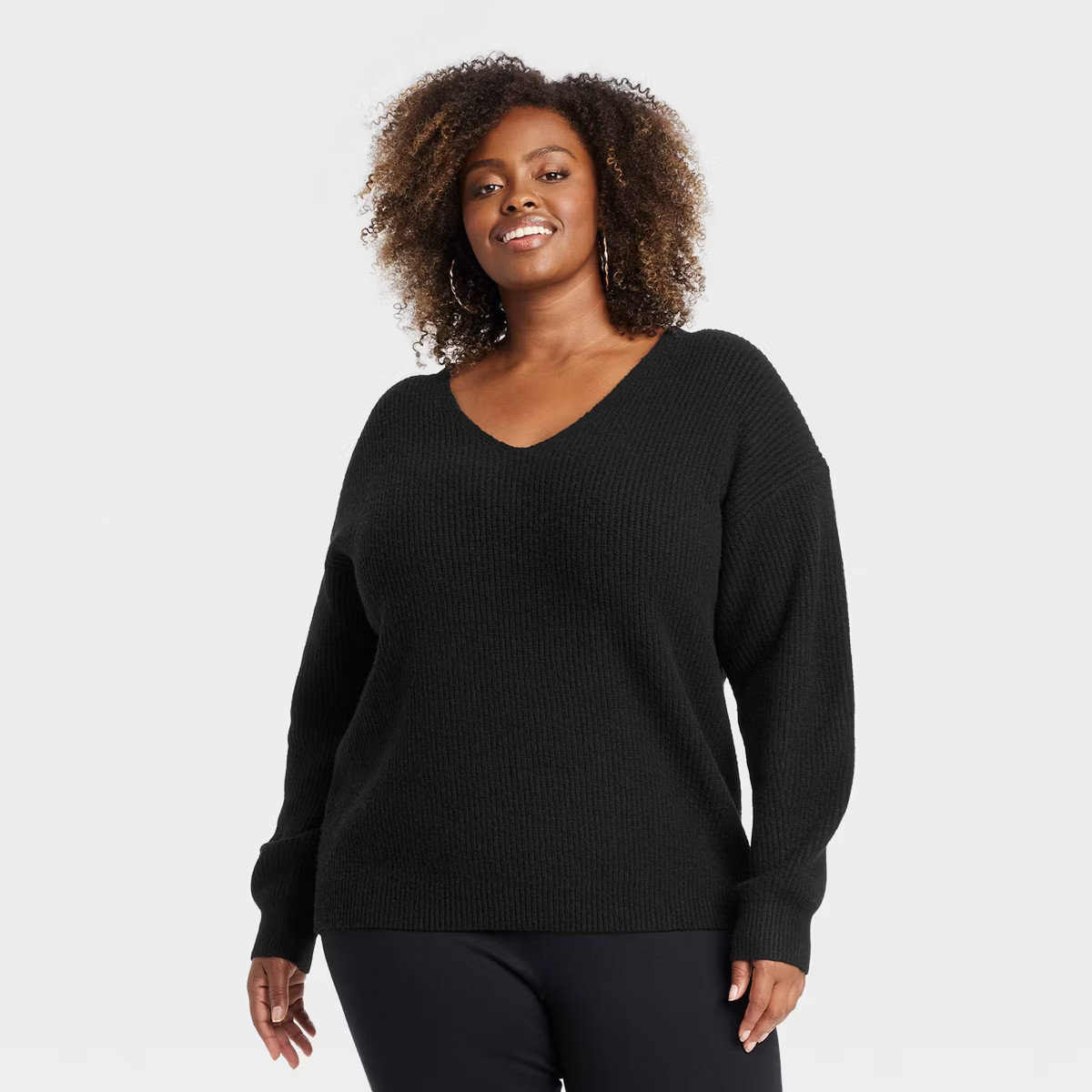 Women's Cozy Knit V-Neck Pullover Sweater - Ava & Viv™ | Target