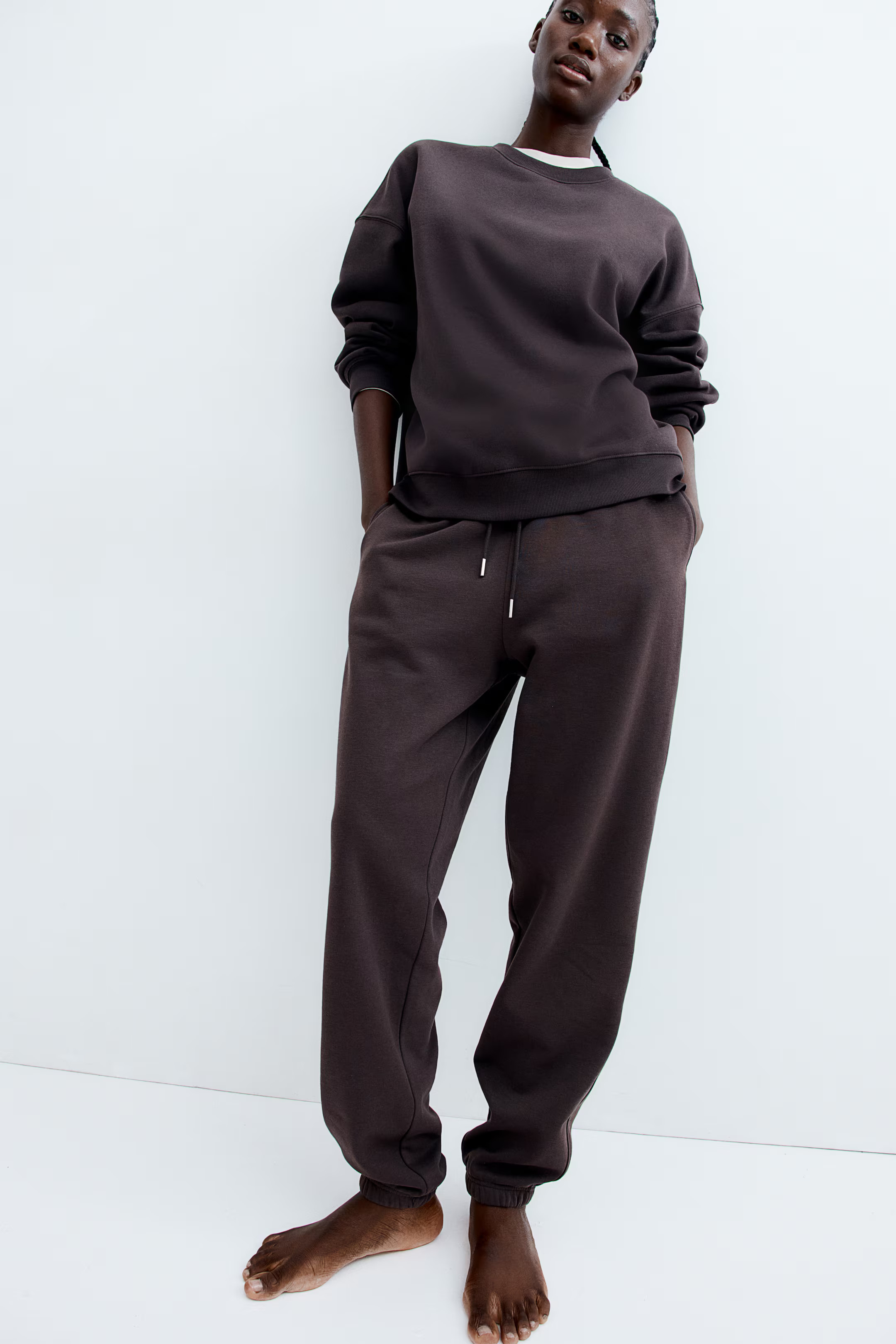 Cotton-blend Sweatpants - Light gray melange - Ladies | H&M US | H&M (US + CA)