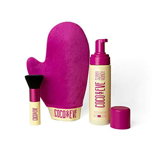 Coco & Eve Sunny Honey Bali Bronzing Bundle (Ultra Dark). All Natural Sunless Tanning Mousse. Instant Self Tanning Lotion with Bronzer, Mitt Applicator and Kabuki Brush. | Amazon (US)