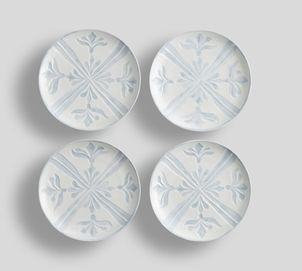 Chambray Tile Melamine 12-Piece Dinnerware Set | Pottery Barn (US)