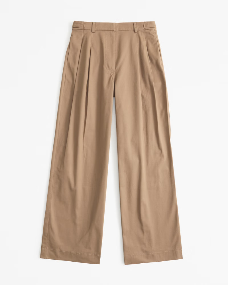 Abercrombie & Fitch Women's Utility Tailored Wide Leg Pant in Brown - Size 26 LONG | Abercrombie & Fitch (US)