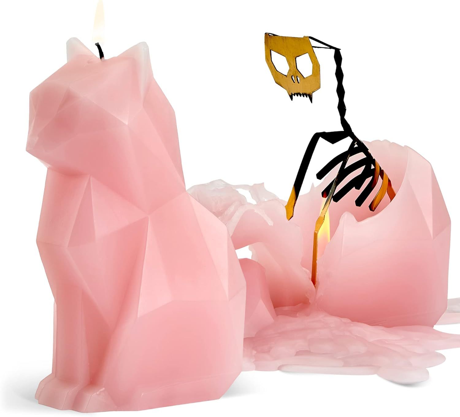 PyroPet Cat Candle - Light Pink - Cat Candle with an Aluminum Skeleton Inside - 25 Hour Burn Time... | Amazon (US)