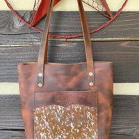 Genuine Cowhide Hobo Bag, Brown White Leather, Silver Clasp, Western Fringe Tassel (boho Purse) -... | Etsy (Global)
