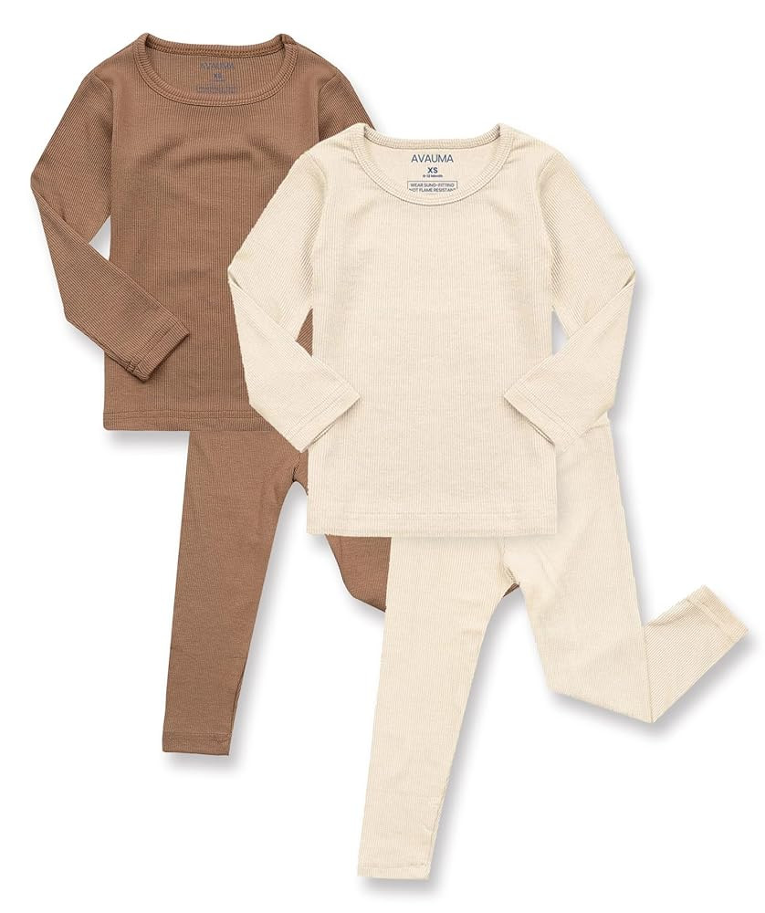 AVAUMA Baby Boys Girls Pajama Set Kids Toddler Snug fit Ribbed Sleepwear pjs for Daily Life Style | Amazon (US)