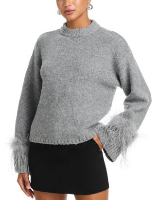 WAYF Pia Feather Trim Sweater   | Bloomingdale's Women | Bloomingdale's (US)