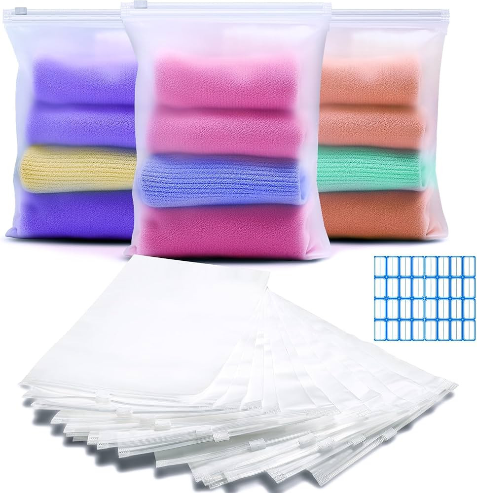 Reusable Zip Lock Bags, 30pcs 17x25cm Plastic Travel Bags Organiser No Holes Hospital Bag Organis... | Amazon (UK)