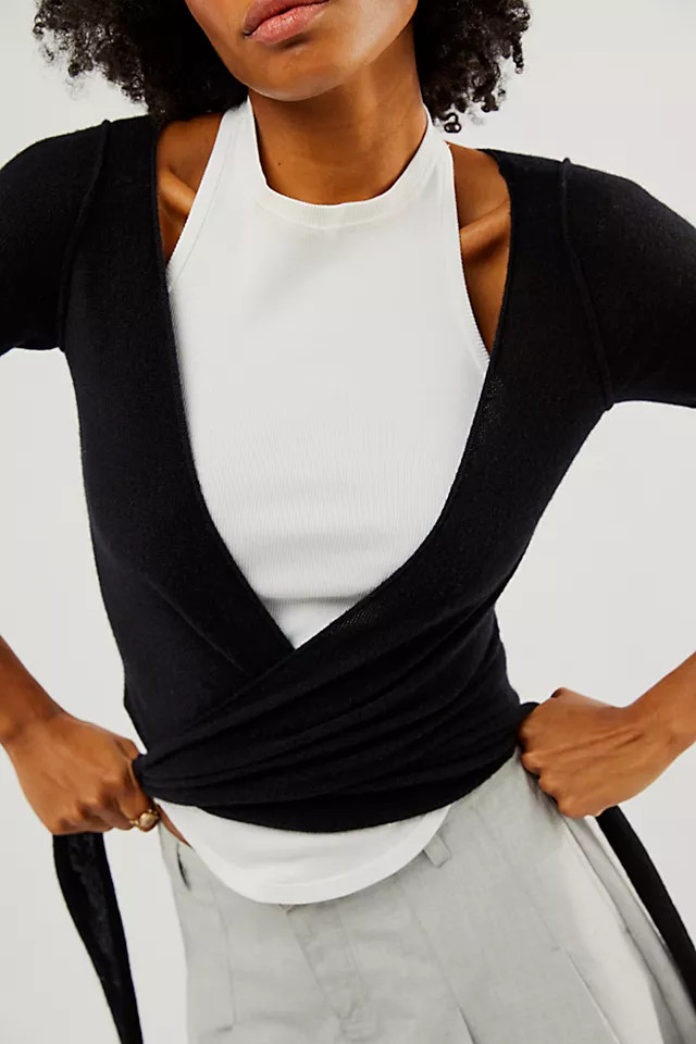 Cashmere Reversible Wrap V-Neck Sweater | Free People (Global - UK&FR Excluded)