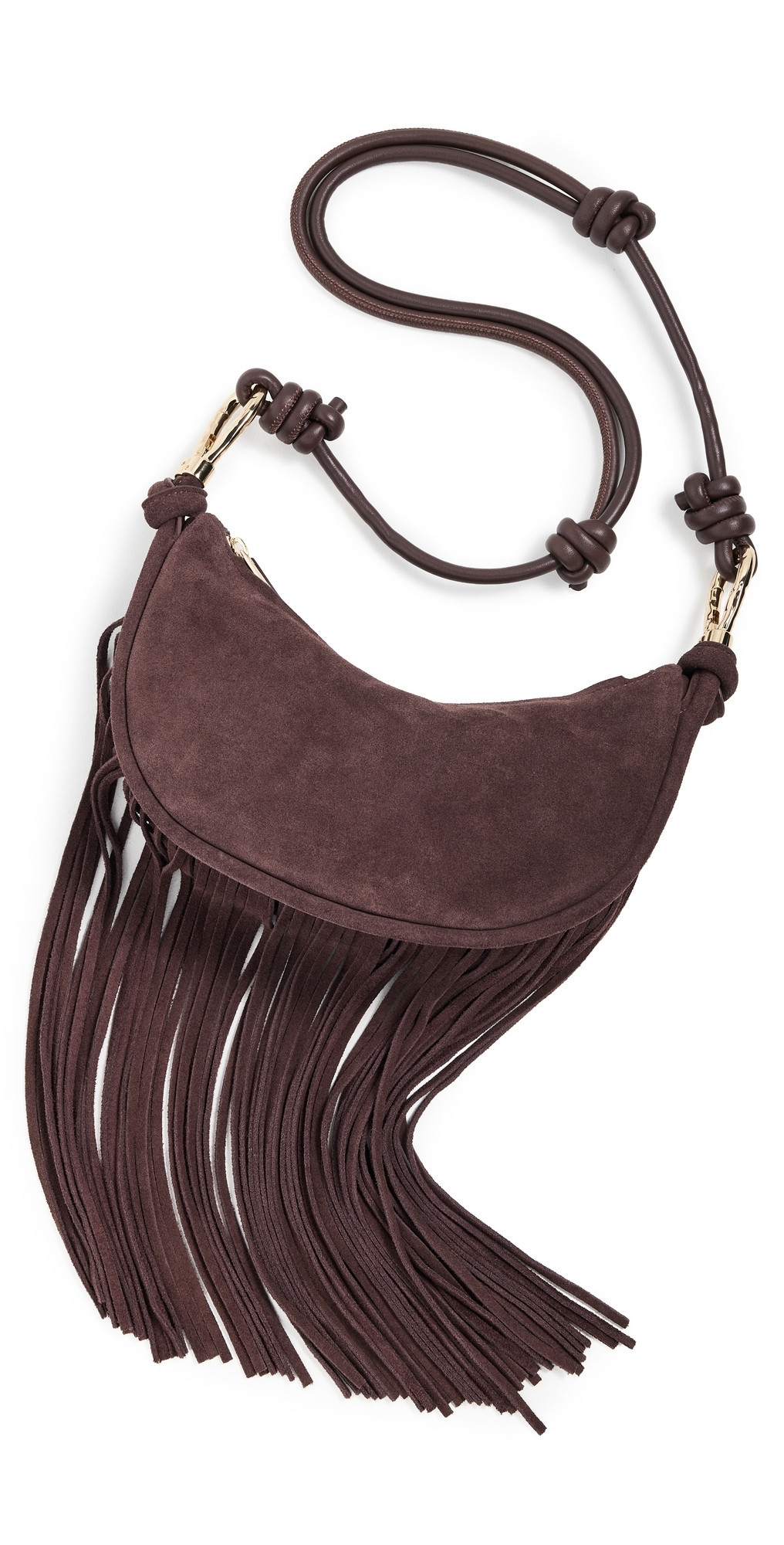 SIMKHAI Avery Fringe Suede Crossbody Cacao One Size | Shopbop
